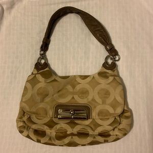 Tan coach shoulder bag